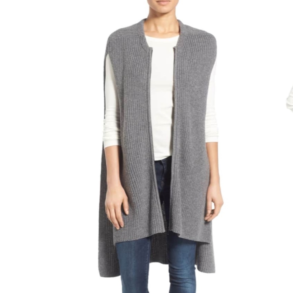 Halogen Knit ZIP Vest -BLACK